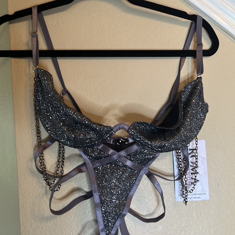 New ▶️ Roma ◀️ Glam Teddy Lingerie. Size Large - Picture 4 of 12